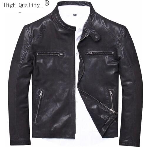 Genuine Leather Jacket Men 100% Real Sheepskin Coat Man Winter Autumn Clothes 2020 Streetwear Moto Biker Jackets L1933