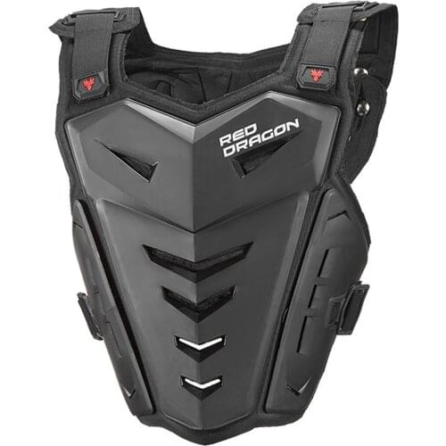 Men Motorcycle Body Armor Motorcycle Jacket Motocross Moto Vest Back Chest Protector Off-Road Dirt Bike Protective Gear Black