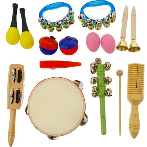 Children Kids Toddlers Musical Instrument Percussion Toys Tambourine Set