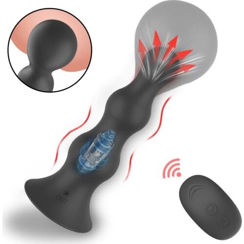 Inflatable Huge Anal Dildo Vibrator Wireless Remote Control Male Prostate Massager Big Butt Plug Anal Expansion Sex Toys For Men