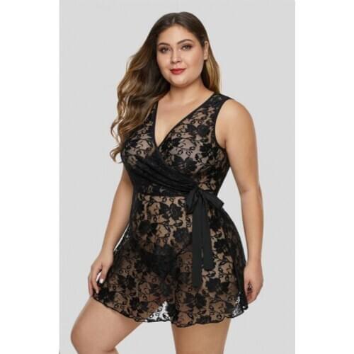 Sexy Plus Size Nightgowns Lingerie Sleepwear Lace Temptation Nightwear Women Large Nightgown Underwear Sex Night Dress