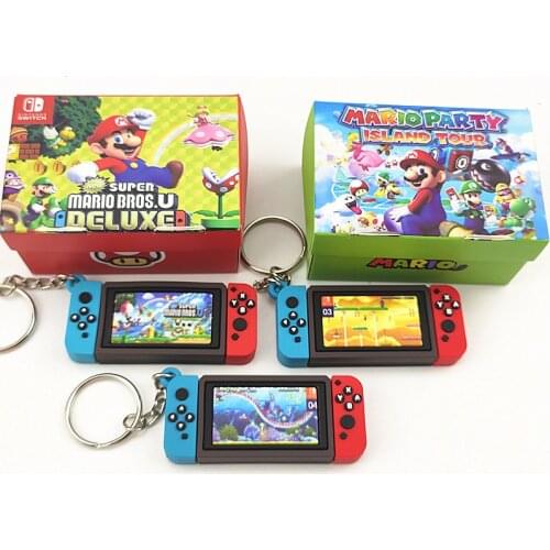 New Game Console With The Switch Keychain Mario Game Peripheral KeyRing Fashion Charm Soft Rubber PVC Keychains Wholesale