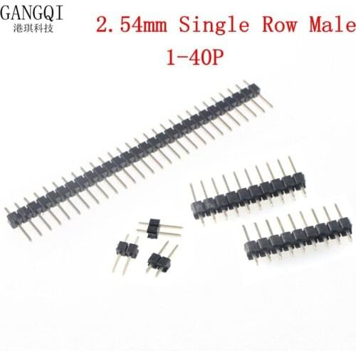 10Pcs 2.54mm Single Row Male 1~40P PCB Board Pin Header Connector Strip Pinheader 2/3/4/5/6/8/10/12/20/40Pin For Arduino