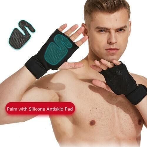 1 Pair Weight Lifting Gloves Fitness Gym Grips Glove Hand Palm Protector Wrist Support Wrap Crossfit Workout Bodybuilding Gloves