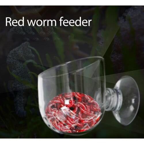 Aquarium Transparent Acrylic Pot Red Worm Cup Hang Feeding Food Container Water potted planting cylinder cup aquarium accessorie