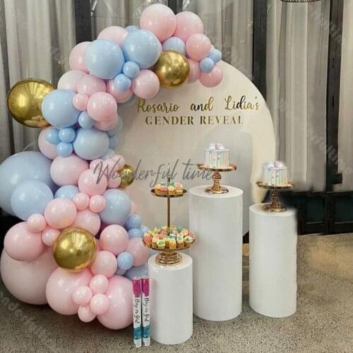 Pink Blue Balloons Garland Gender Reveal Party Decoration Chrome Gold Ballon Arch Kids Birthday Baby Shower Decor 4D Gold Globos