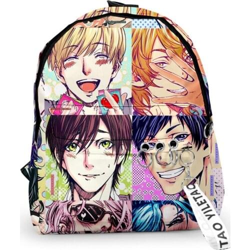 Yarichin B Club Oxford Fabric One Shoulder Keychain Backpack Printed Casual Student School Bag