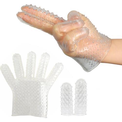Finger Sleeve Adult Games Sex Games Foreplay Flirting Finger Gloves Masturbator For Woman Sex Clitoris Stimulator Clitoral Tease
