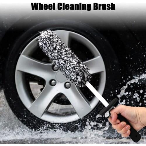 Car Brush Tire Wheel Rim Dust Remove Foam Washing Cleaning Tools Big Long Handle Soft Microfiber Bristles Automotive Accessories