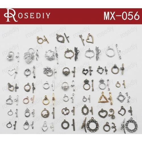 Random Mix 43 pieces from 44 Products sets antique bronze Gold or Silver color Alloy OT Clasps For Sample Diy Findings(JM6532)