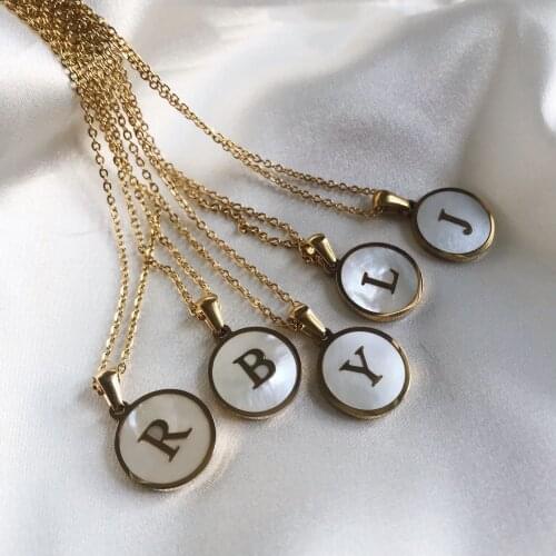 Trendy Initial Necklace Gold Color 26 Letter Initials Name Necklaces Pendant Fashion Jewelry For Women Girls Gift