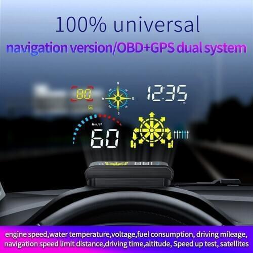 Universal Car GPS HUD Speedometer Live Navigation Windshield Projector Digital Head Up Display Warning Alarm Q10 2020 Newest