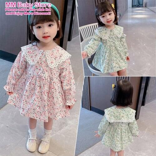 Spring Autumn Girl Dress Cotton Long Sleeve Childrens Casual Dress Dress Floral Kids Dresses For Girls Fashion Girls Clothing