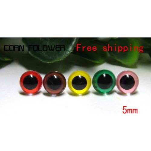 MINI 5mm mixed color safety doll eyes findings-5 color each color 20pcs