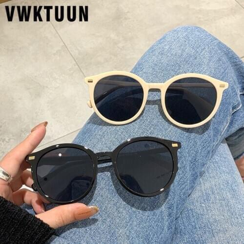 VWKTUUN Vintage Sunglasses Women Round Glasses Rivet Frame Sun Glasses For Men UV400 Sunglass Jelly Color Driving Driver Shades