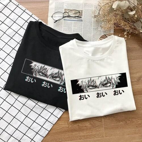 Japan Anime boku no hero academia cute cartoon eyes print women Tops Harajuku my hero academia school fun costume casual T-shirt