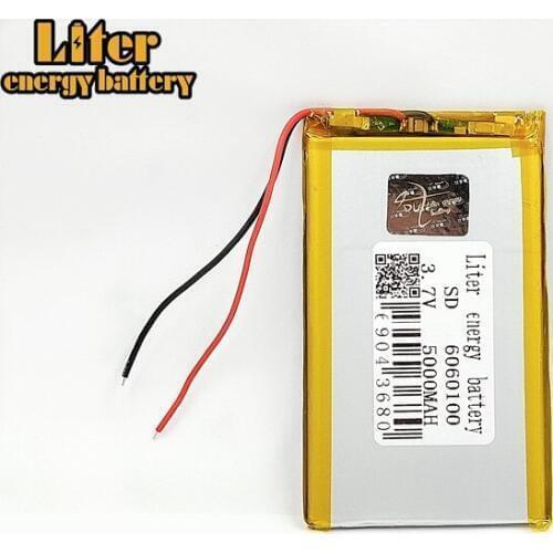 1/2/4x 5000mAh Li-polymer Rechargeable Batteries 3.7V 6060100 Lithium Polymer Battery For MP4 MP5 Tablet DVD MID Digital Product