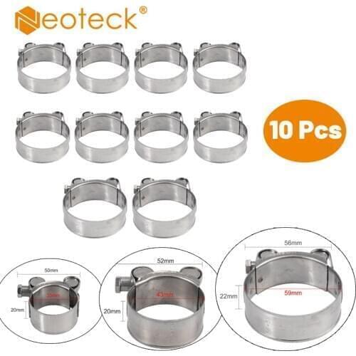 Neoteck 10 Pcs stainless steel hose clamp For heavy duty exhaust turbocharged car hinge pin clip Hose Clamps 35mm 43mm 59mm
