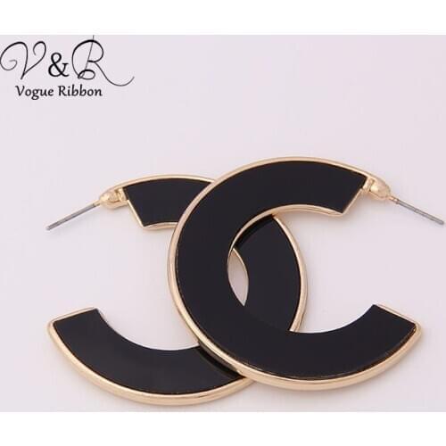 2019 Minimalist Fashion Jewelry Accessories Post Earring C-hoop Black Acrylic Earring Small Stud Earrings