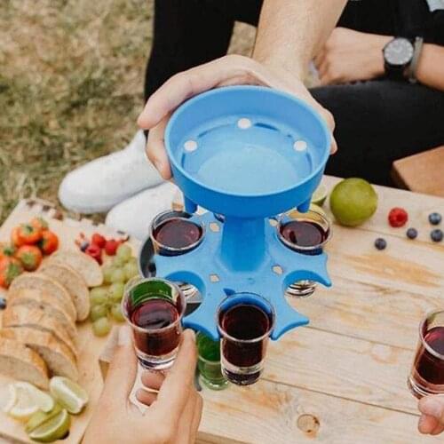 6 Shot Glass Dispenser Holder for Filling Liquids Bar Shot Cocktail Dispenser Drinking Tool