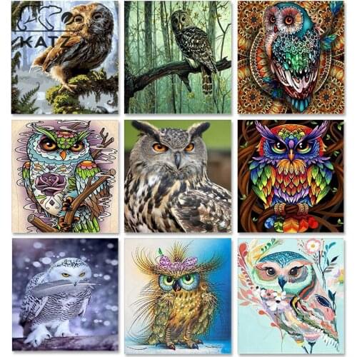 Diamond Painting Abstract Owl Picture Diamond Mosaic Animal Color Painting 5D Diy Handmade Mosaic Cross Stitch Decoration