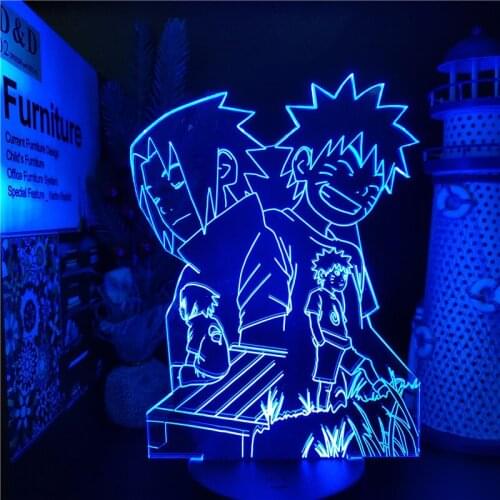Anime 3D Lamp Uzumaki Naruto Uchiha Sasuk Shippuden LED Night Light Lampara Home Decoration Luminaria Lampe Kawaii Room Decor