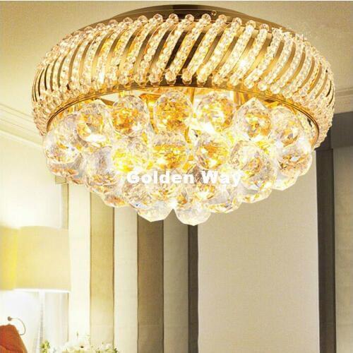 Free Shipping Modern Crystal Ceiling Lamp For Living Room Golden D35cm/D45cm/D55cm Crystal Lights For Bedroom Guaranteed 100