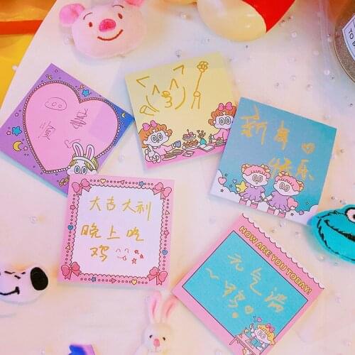 50 Sheets Cute Bow Girl Memo Pad Kawaii Paper Sticky Note Notepad Stationery Memo Sheets Office Supplies