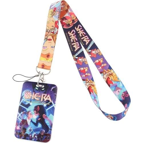 PF215 Dongmanli Anime She-Ra and Princesses Neck Strap Lanyards Keychain Badge Holder ID Card Pass Hang Rope Lariat Key Chain
