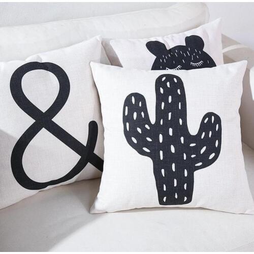Cartoon Cactus/Bear/Tree Throw Pillow Case Cushion Cover Home Decorative Pillowcover Sofa Bed Decor