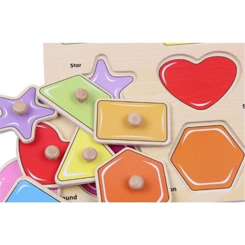 Childrens Wooden Puzzle Montessori Education Shape Cognitive Hand Grasping Toy Board Baby Gift Letter Mathematics