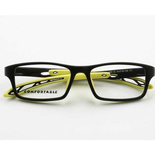 YOUTOP Kids Eyeglasses Adjustable Size Flexible TR90 & Silicone Square Lightweight Frame(Age 7-12) NO.12