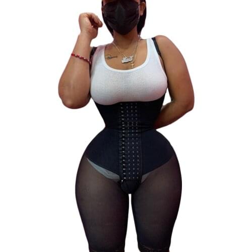 Double Compression Garment Knee Length Underbust Body Shaper Fajas For Women Postpartum Girdle Body Shaper