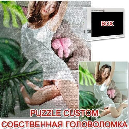 Photo Custom Wooden Jigsaw Puzzle 150/500/1000pcs/1500Pcs DIY Toys for Adults Personalized Gift With Box Creative Logo