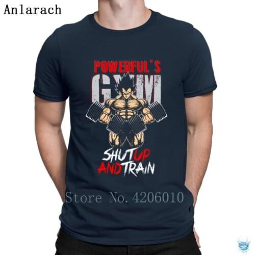 Vegeta Shut Up And Train Tshirts The New Hot Sale HipHop Summer Style T Shirt For Men Slogan O Neck Letter Knitted