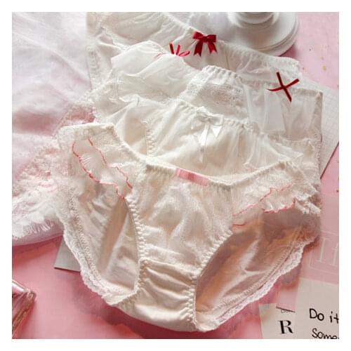 Japanese Sweet Lolita Sweet Sexy Lace Fairy Cotton White Underwear Girl Heart Student Underwear princess GZXM