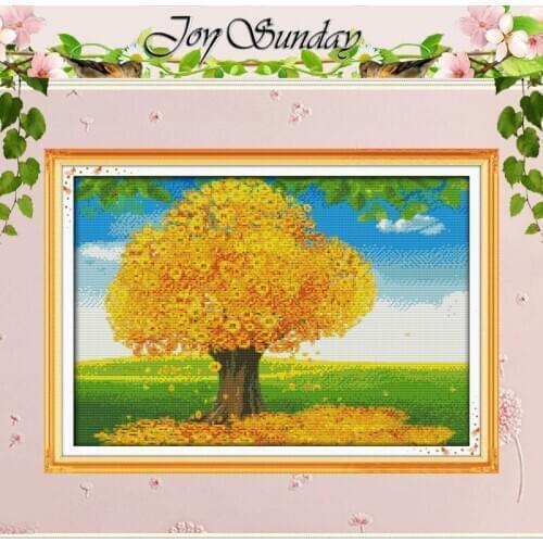 Money Tree Pattern Counted Cross Stitch 11CT 14CT Cross Stitch Set Wholesale Scenery Cross-stitch Kit Embroidery Needlework