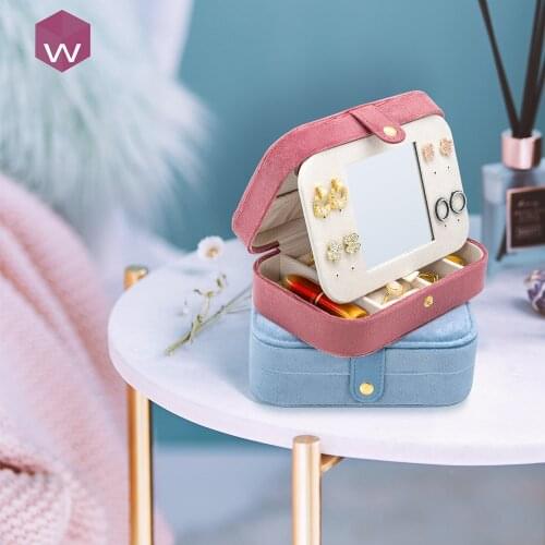 Drop Shipping 1pcs Ring Earring Necklace Jewellery Case Travel Jewelry Box Leather Jewelry Organizer