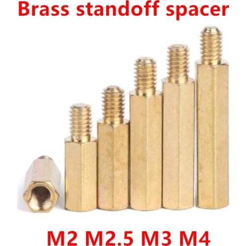 Male-female Brass standoff M2 M2.5 M3 M4 Hex Brass Spacing Screws Threaded Pillar PCB Computer PC Motherboard standoff spacer