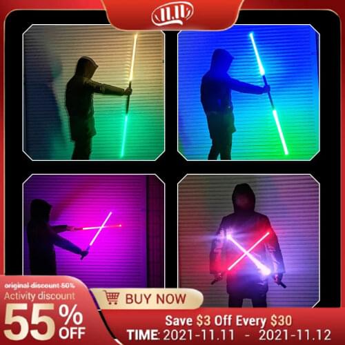 Laser Lightsaber Darth Vaders Sword Cosplay Bow Toy Double Light Stick Saber Sword Laser RGB Flashing Toys Adult Boy Girl Gifts