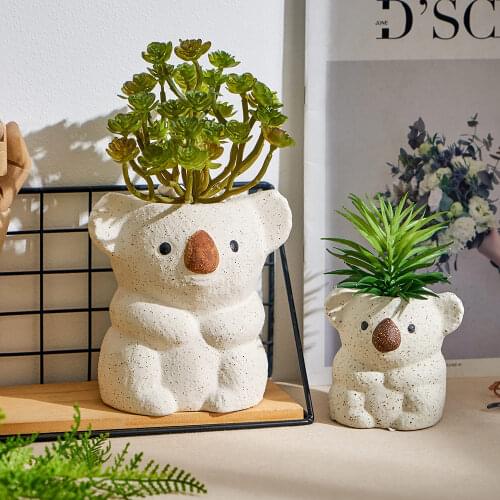 Cute Koala Ceramic Flower Pot Animal Model Pots for Plants Succulents Pots Nordic Home Decor Desk Decoration Accessories Gifts