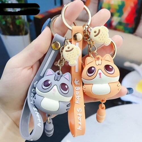 Cute Little Meow Key Chain Pendant Fashion Couple Car Key Chain Ring Car Creative Pendant
