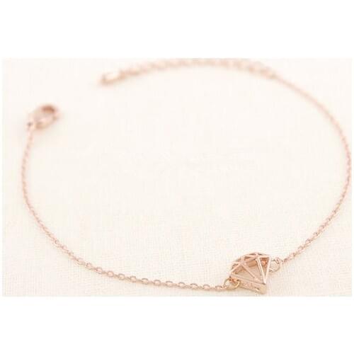 Fashion Three-Dimensional Geometry Bracelets for Women Lobster Clasp Link Chain Gold White Rose Three Color Optional