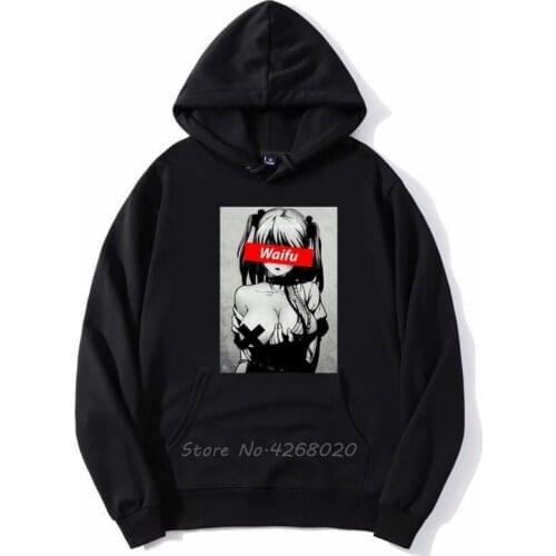 Waifu Shirt Otaku Hentai Cute Girl Hoodie Concert Mens Fleece Hoodies Sweatshirt Streetwear Harajuku Hip Hop Hoody Coat