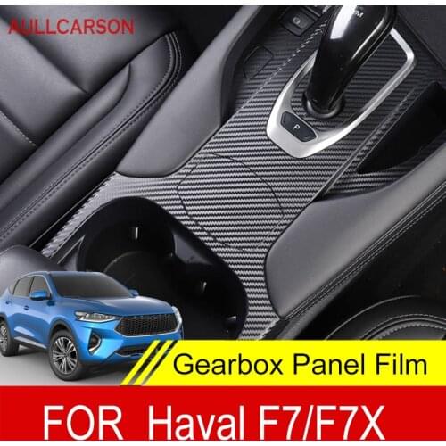 For Haval F7 F7X 2021 2020 Console Gearbox Panel Sticker Strips Carbon Fiber Film Salon Garnish Interior Decoration Accessories