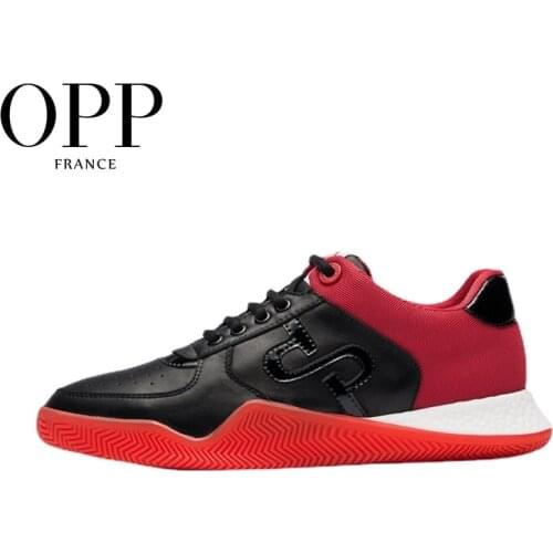 OPP Mens Shoes Sports Shoes Fashion Mens Lace-up Casual Shoes Comfortable Genuine Leather Sneaker