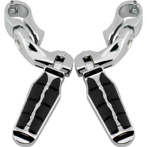 1-1/4" 32mm Engine Bar Foot Pegs Mounting Clamps & Short Highway Footrest Foot Pegs & Kits For Harley Touring Sportster