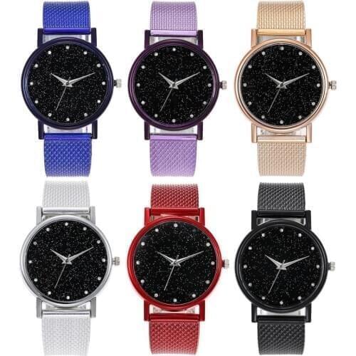 RGTOPONE Attractive Star series Diamond British Quartz Watch Men and Women Casual MIlan Loop Belt Couple Watch Ladies