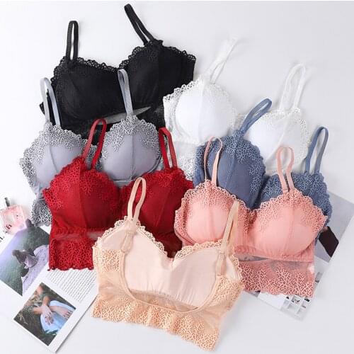 Sexy Lingerie U Back Transparent Lace Womens Underwear Adjustable Chest Padded Bra Sexy Backless Tube Top Lenceria Erotic Mujer