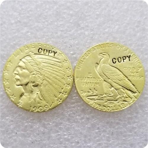 USA 1909-P,D,S $5 Indian Head Quarter Eagle Gold Coin COPY COINS